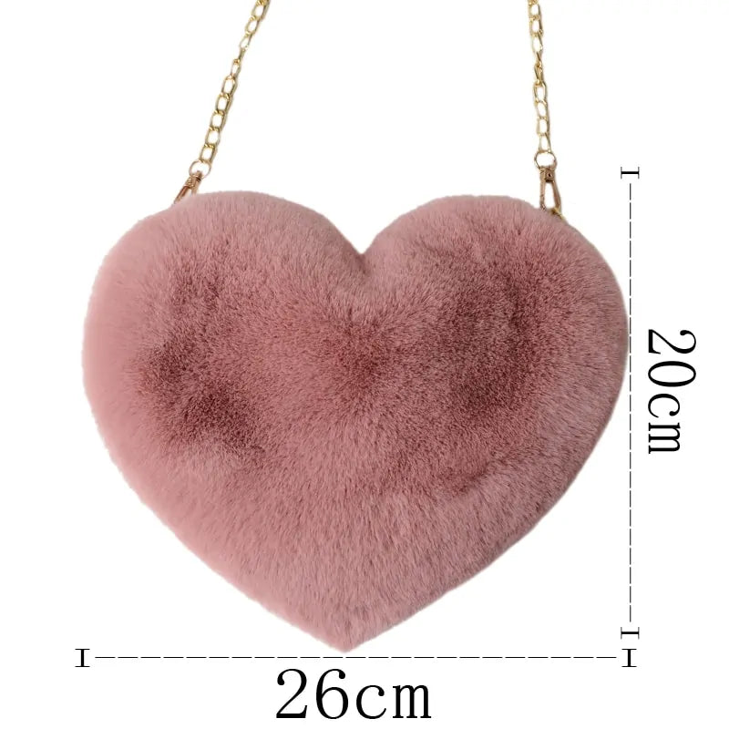 Chic Heart Faux Fur Wallet Crossbody