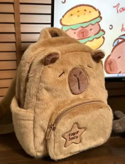 Mochila Pequeña de Peluche de Capibara